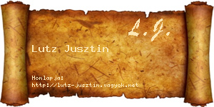 Lutz Jusztin névjegykártya