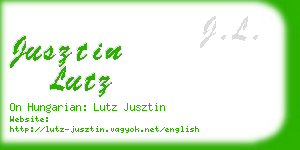 jusztin lutz business card